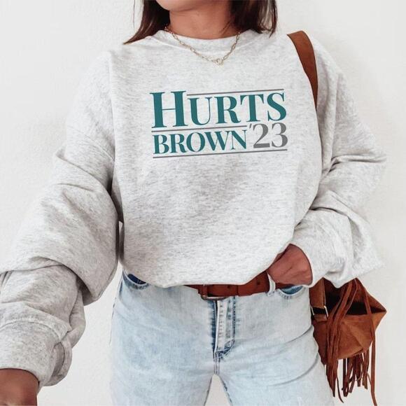 Other - Philadelphia Hurts Brown 23 Sweatshirt, Midnight Green Eagles Philadelphia